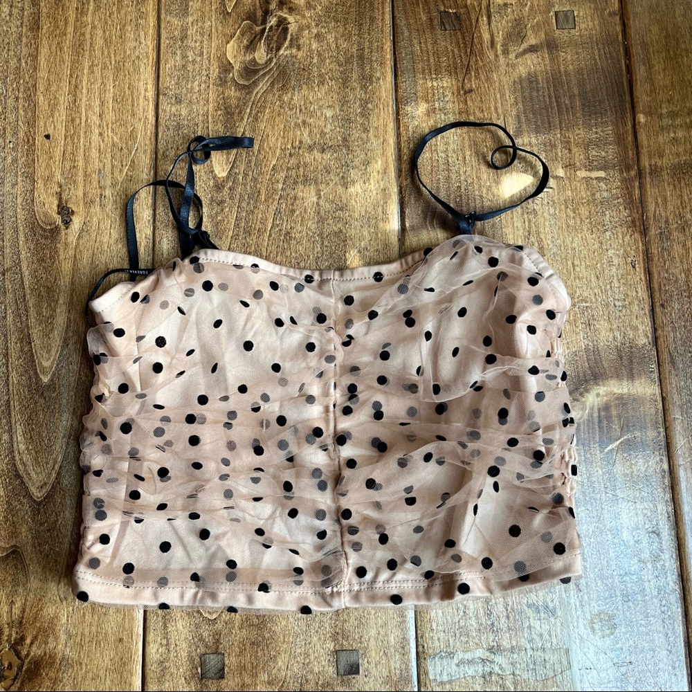 Forever 21 Mesh Polka Dot Tank